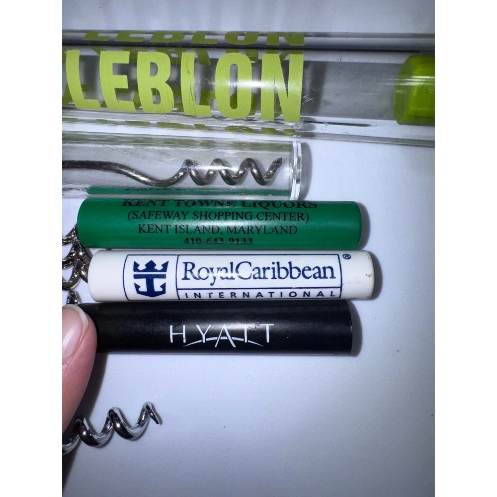 Vintage Advertising Corkscrew Lot Royal Caribbean Hyatt Leblon Barware Openers